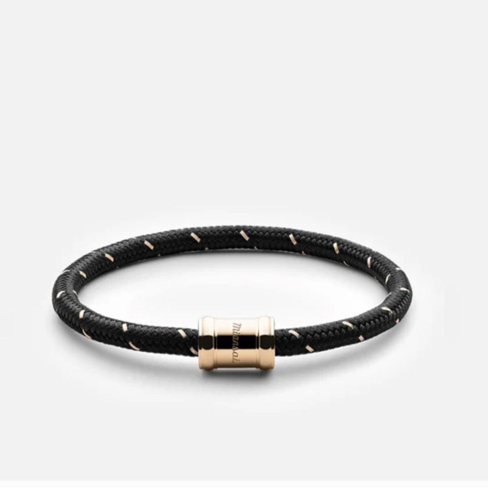 Miansai Black & Gold Mini Single Rope Casing Bracelet